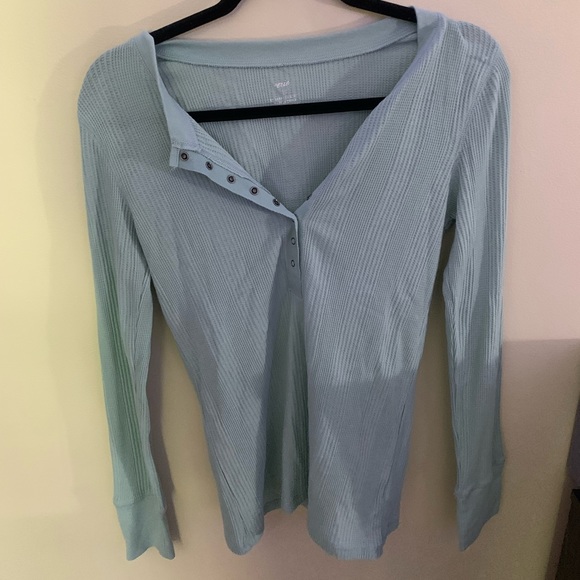 Light blue Henley long sleeve from Aerie - Picture 1 of 3